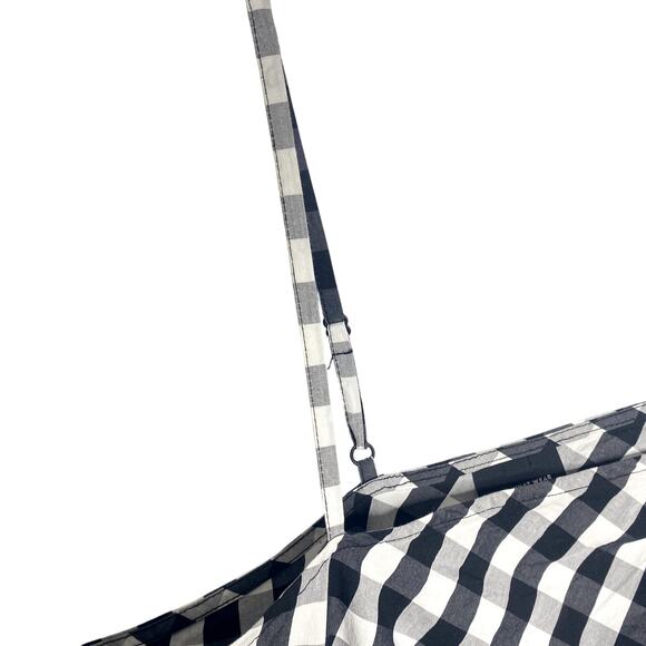 Who What Wear Black White Gingham One Shoulder Top Peplum Waist Size XL - Picture 7 of 9